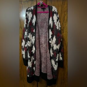 Lane Bryant Pink and Black Textured Sweater